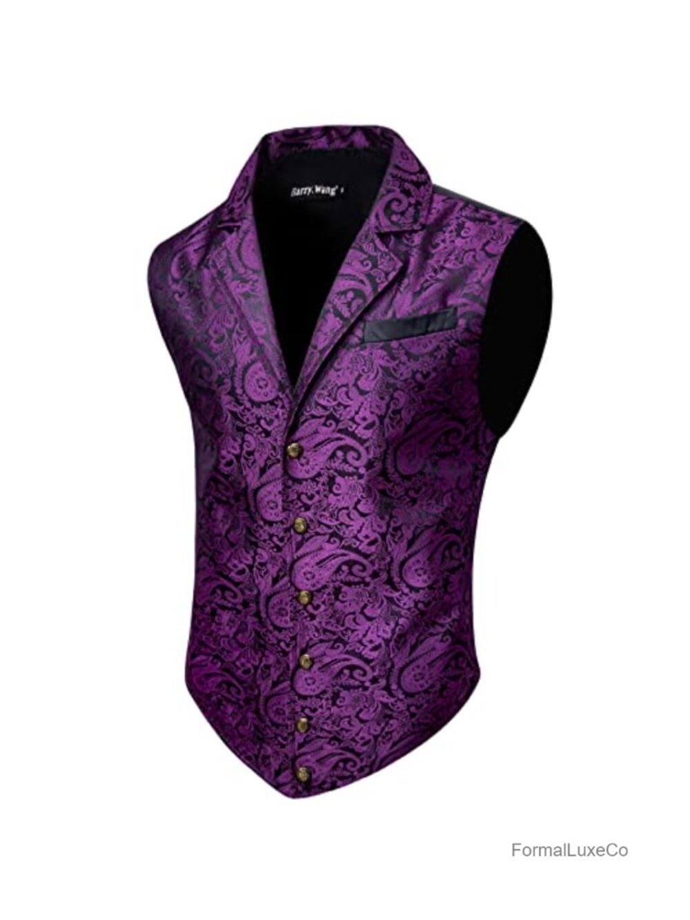 Mens Victorian Steampunk Paisley Waistcoat Silk Vest Tailored Fit